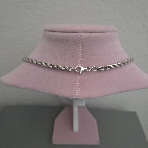 Sterling Silver Twisted Rope Design Necklace Southwestern Classic - Picture 7 of 11